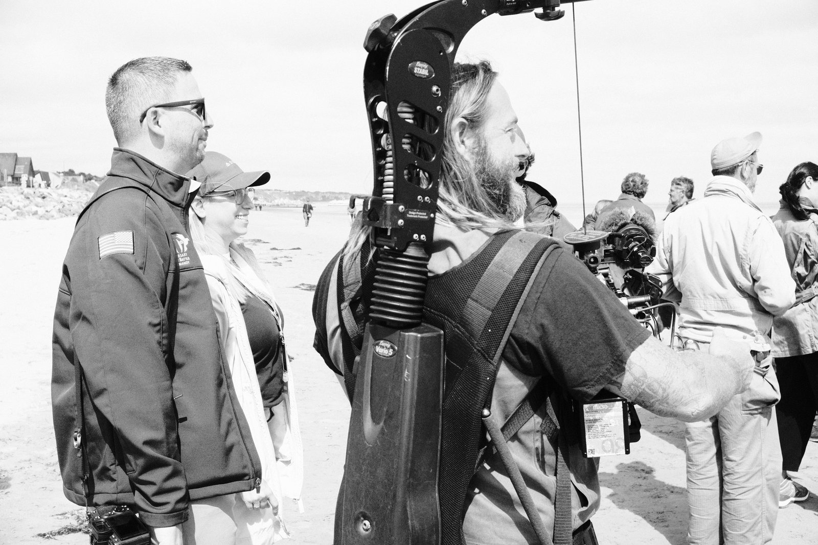 Behind the scenes filming on the Normandy coast